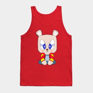 A cute and stylish bear with an ear piercing Tank Top